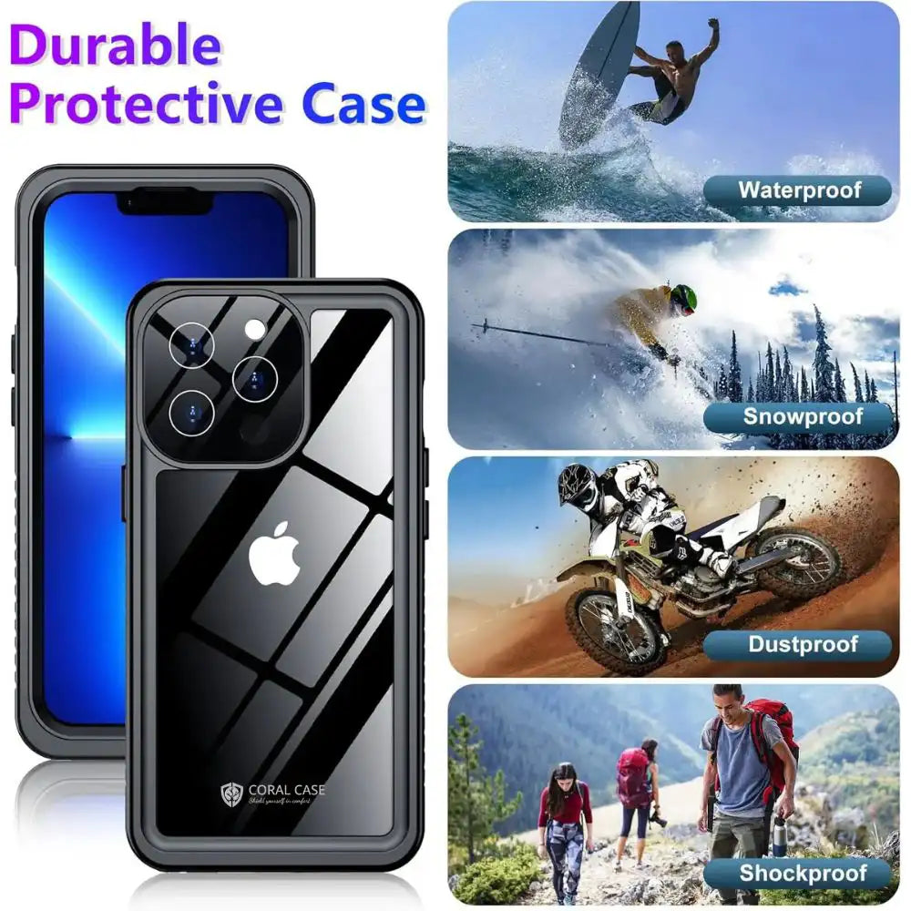 iPhone 13 Pro Max Waterproof Case Full Body Lifeproof & shockproof - Coral Case 3
