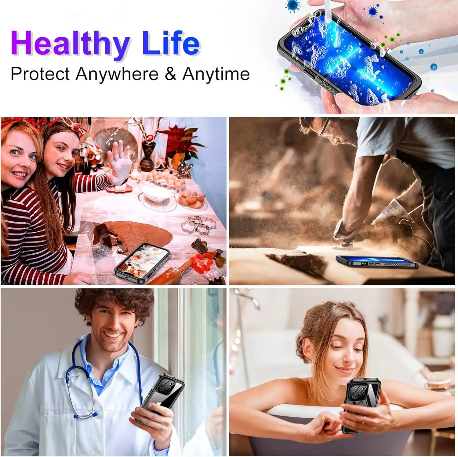 iPhone 13 Pro Max Waterproof Case Full Body Lifeproof & shockproof - Coral Case 4