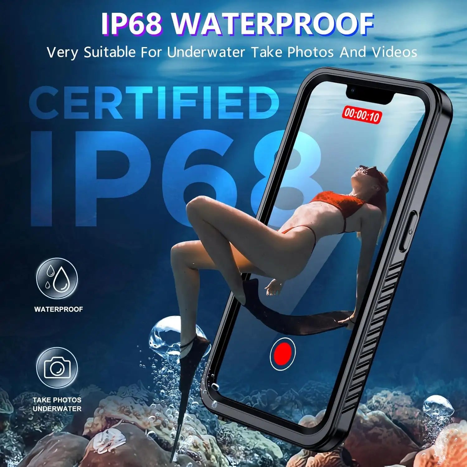 iPhone 13 Pro Waterproof Case Full Body Lifeproof & shockproof - Coral Case 2