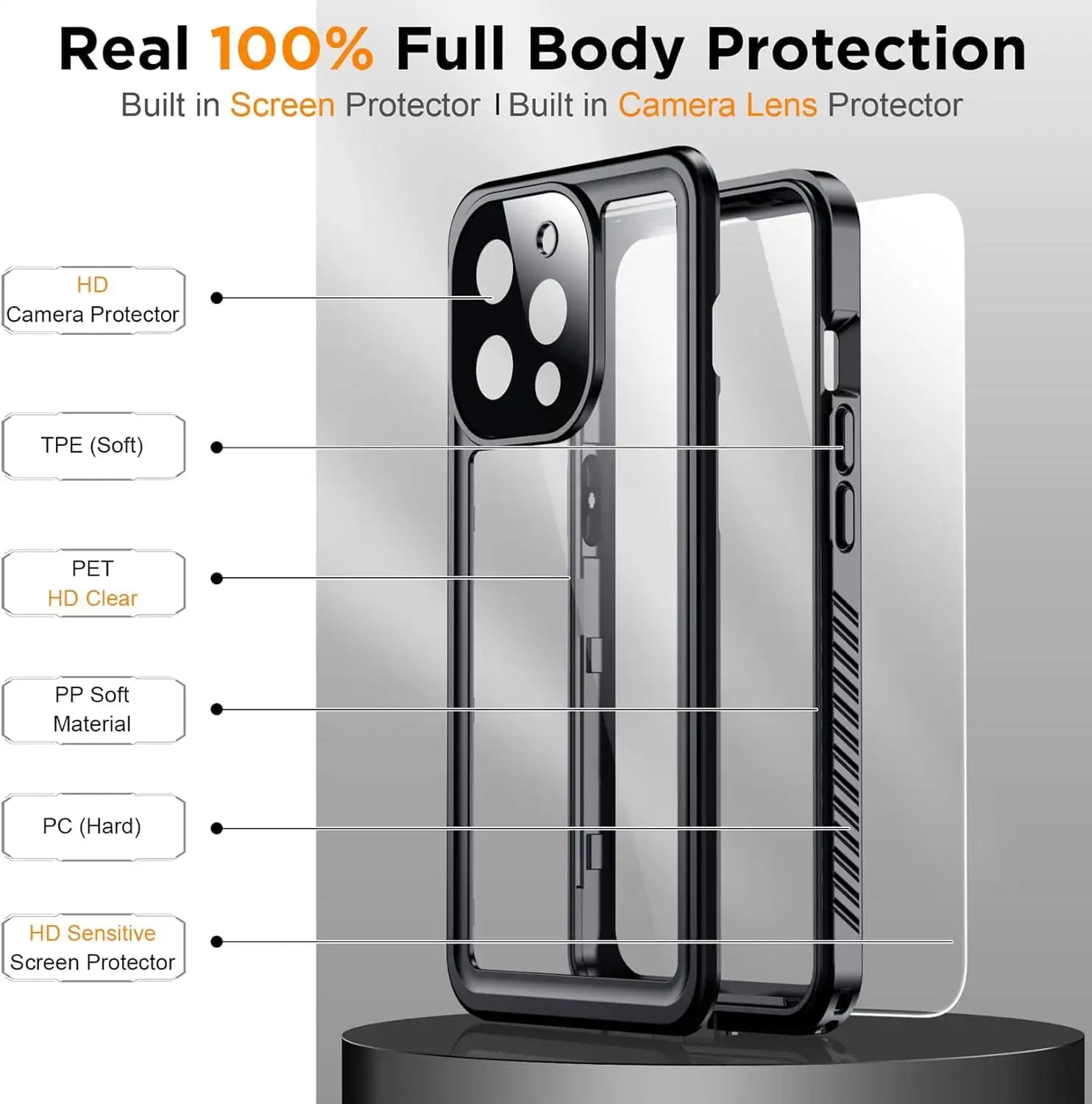 iPhone 12 Pro Waterproof Case Full Body Lifeproof & shockproof - Coral Case 1