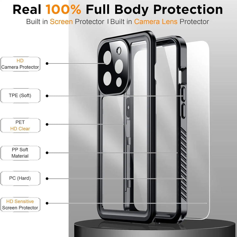 iPhone 12 Pro Waterproof Case Full Body Lifeproof & shockproof - Coral Case 1