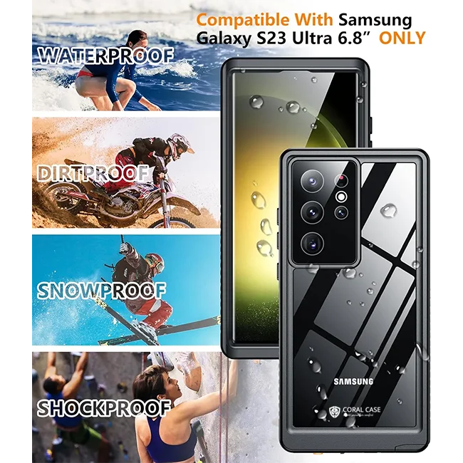 Samsung Galaxy S23 Ultra Waterproof Case heavy duty Shockproof, dustproof & rugged case