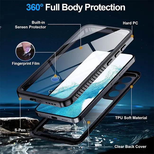 Samsung Galaxy S22 Plus Full-Body Waterproof Case Havey duty Shockproof & rugged Case