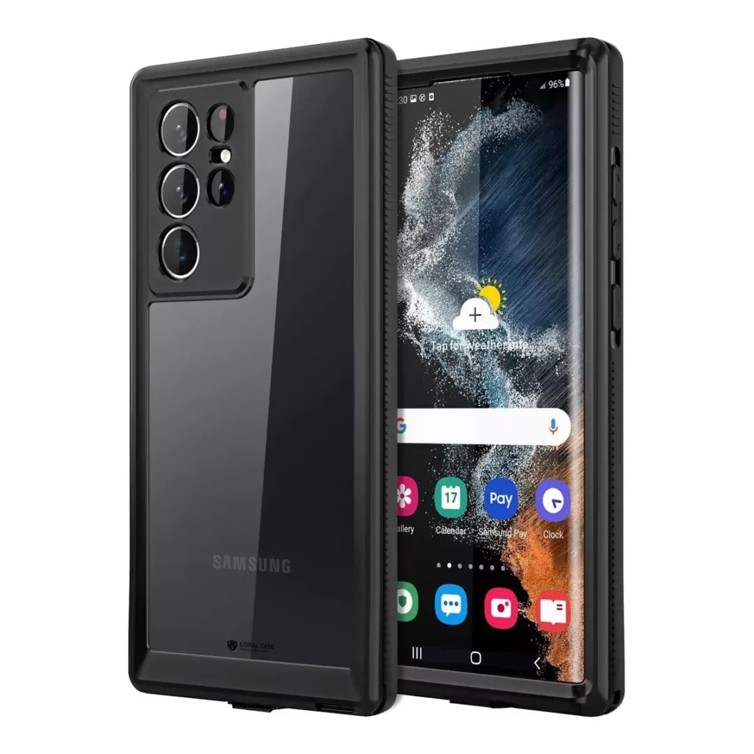 Samsung S22 Ultra IP68 Waterproof, Shockproof, Dustproof, Premium Quality Rugged Case - Front & rear View