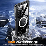 S24 Ultra WaterProof Lifeproof Shockproof dustproof Black & Clear case -IP68 WaterProof