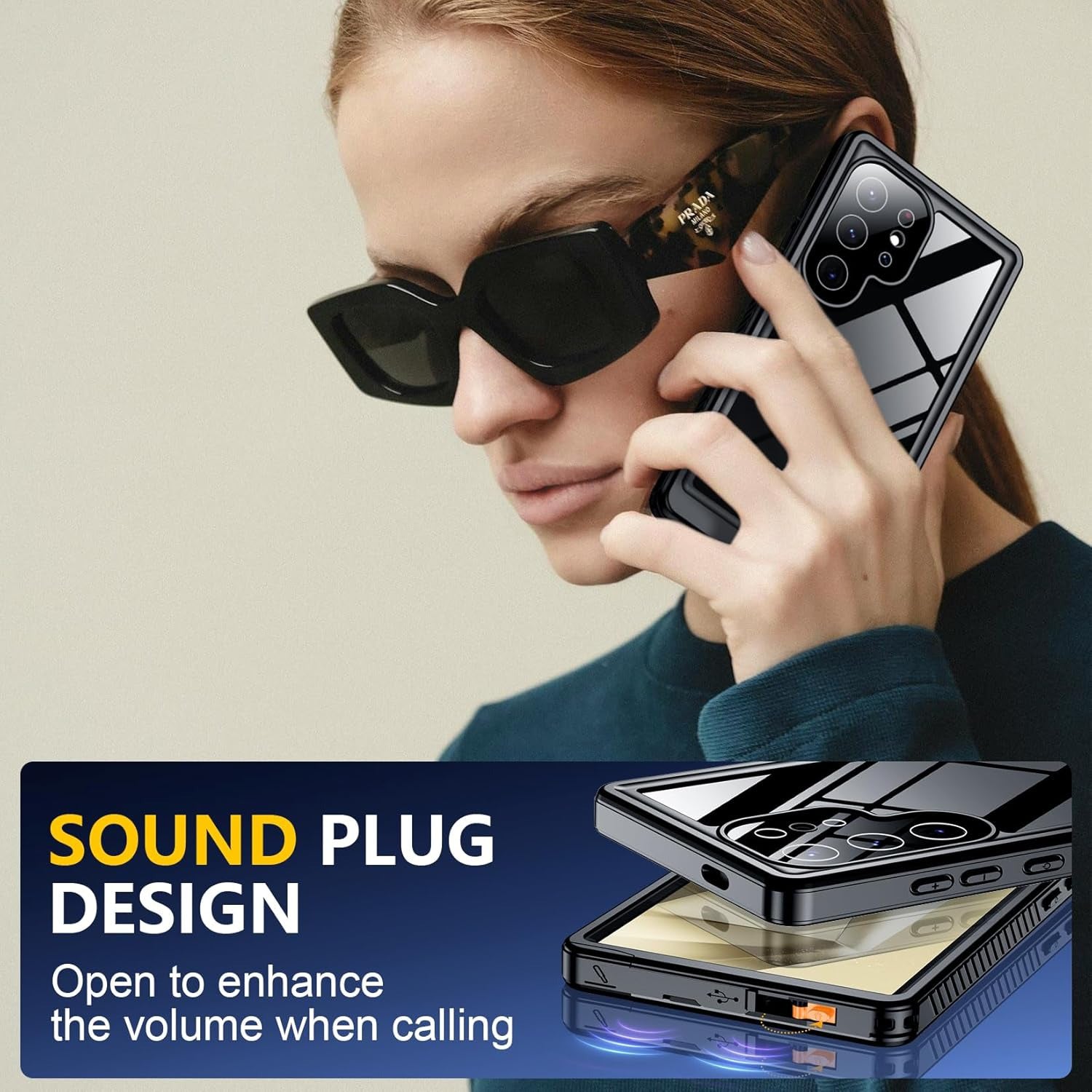 Samsung S24 Ultra Waterproof Lifeproof Dustproof Magsafe case Sound Plug Design