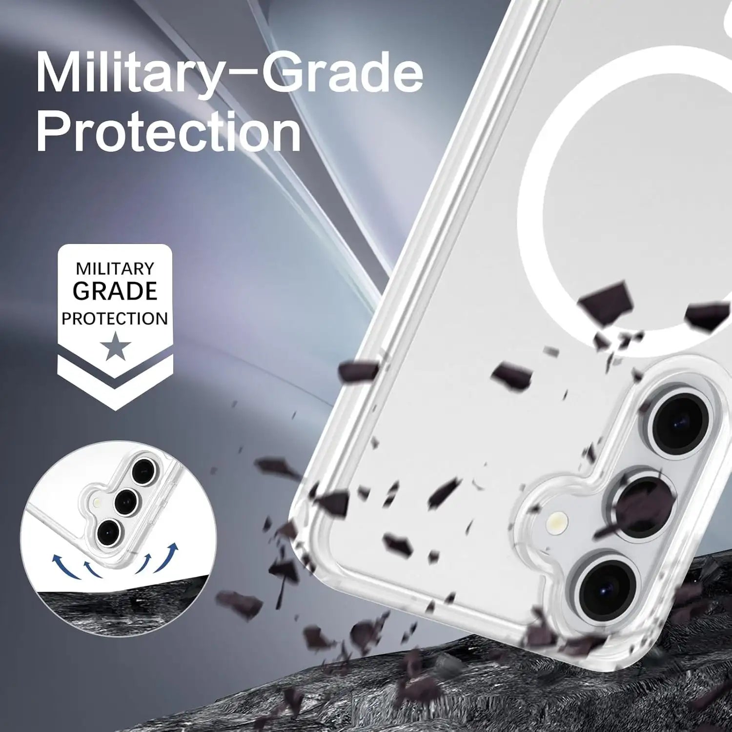 Samsung S25 Case Clear, [Compatible with Magsafe][Military-Grade Protection] 1833