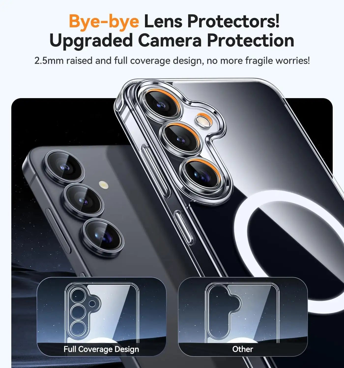 Samsung S25 Plus Case Clear, [Compatible with Magsafe][Military-Grade