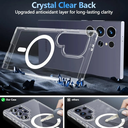 Samsung S25 Ultra Case Clear, [Compatible with Magsafe][Military-Grade Protection] Shockproof Slim Magnetic Phone Case