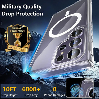 Samsung S25 Ultra Case Clear, [Compatible with Magsafe][Military-Grade Protection] Shockproof Slim Magnetic Phone