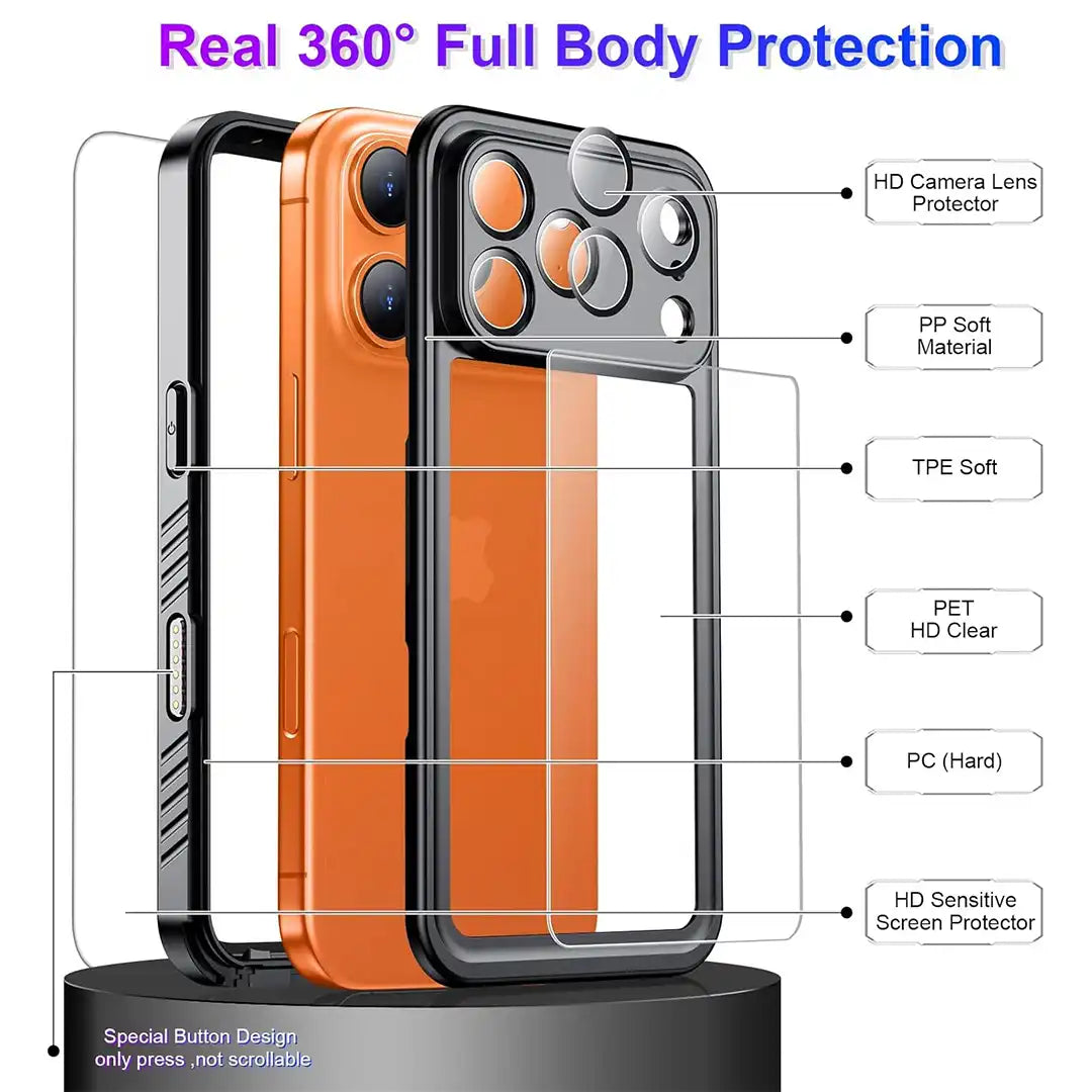 iPhone 17 Pro Max Waterproof Case full body Shockproof Lifeproof And MagSafe Ready