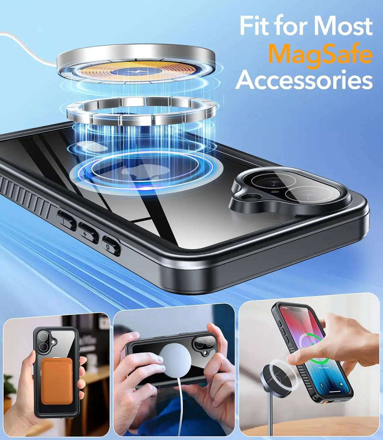 iPhone 17 Waterproof Lifeproof Case Wireless support chargingh Coral Case