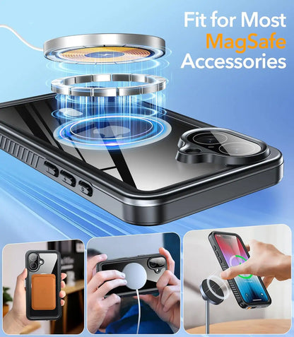 iPhone 17 Waterproof Lifeproof Case Wireless support chargingh Coral Case