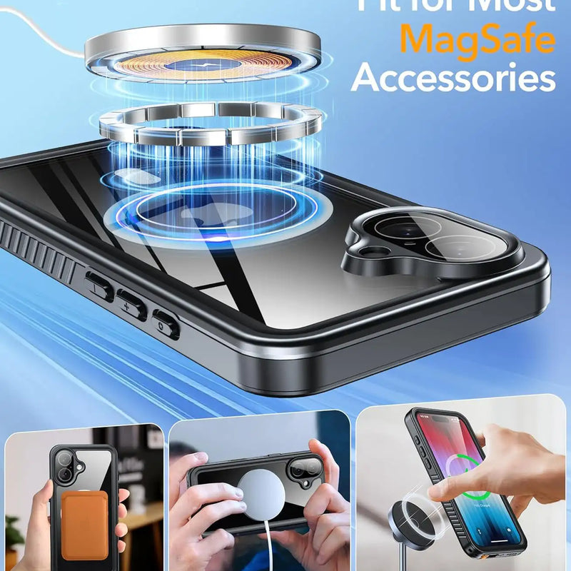 iPhone 17 Waterproof Lifeproof Case Wireless support chargingh Coral Case