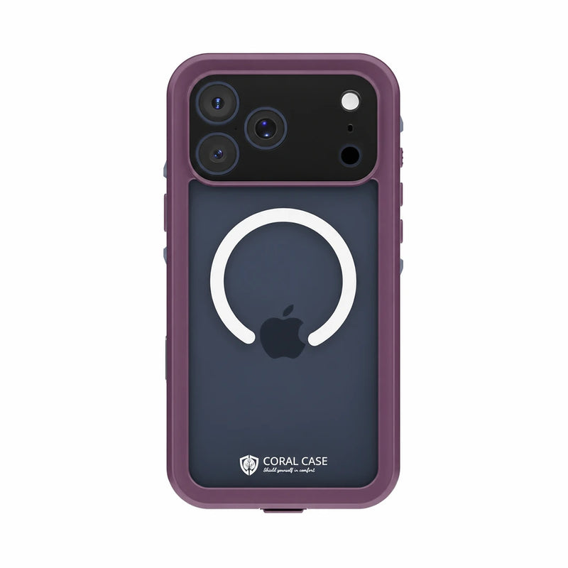 iPhone 17 Pro Max | Full Body Waterproof Burgundy Case