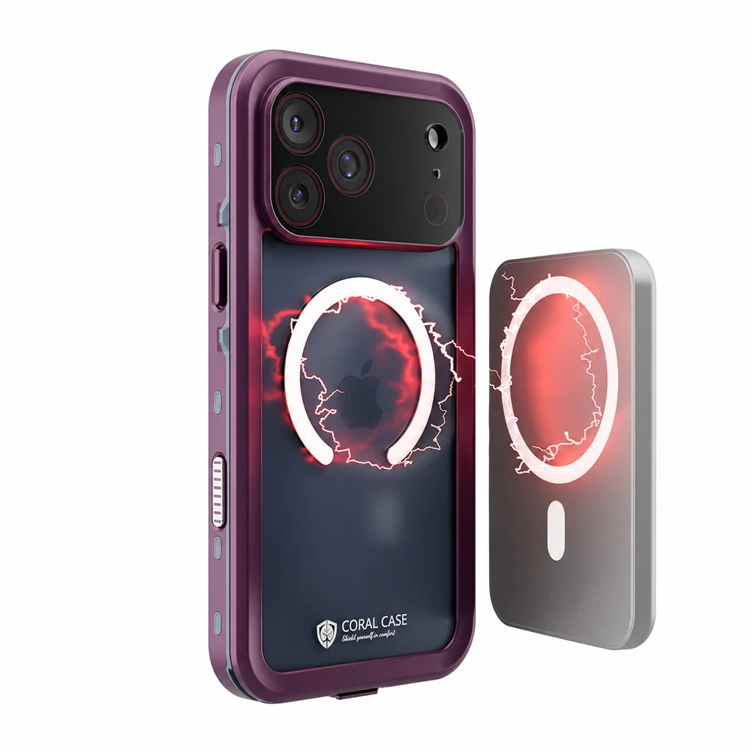 iPhone 17 Pro Max | Full Body Waterproof Burgundy Case