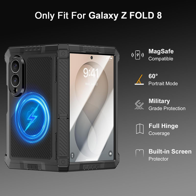 Galaxy Z Fold8 | Full Body Hard Shockproof Heavy Duty Military Grade Metal Case Armor Cover