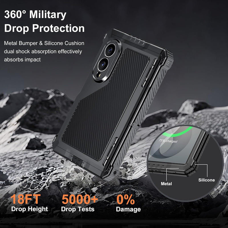 Galaxy Z Fold8 | Full Body Hard Shockproof Heavy Duty Military Grade Metal Case Armor Cover