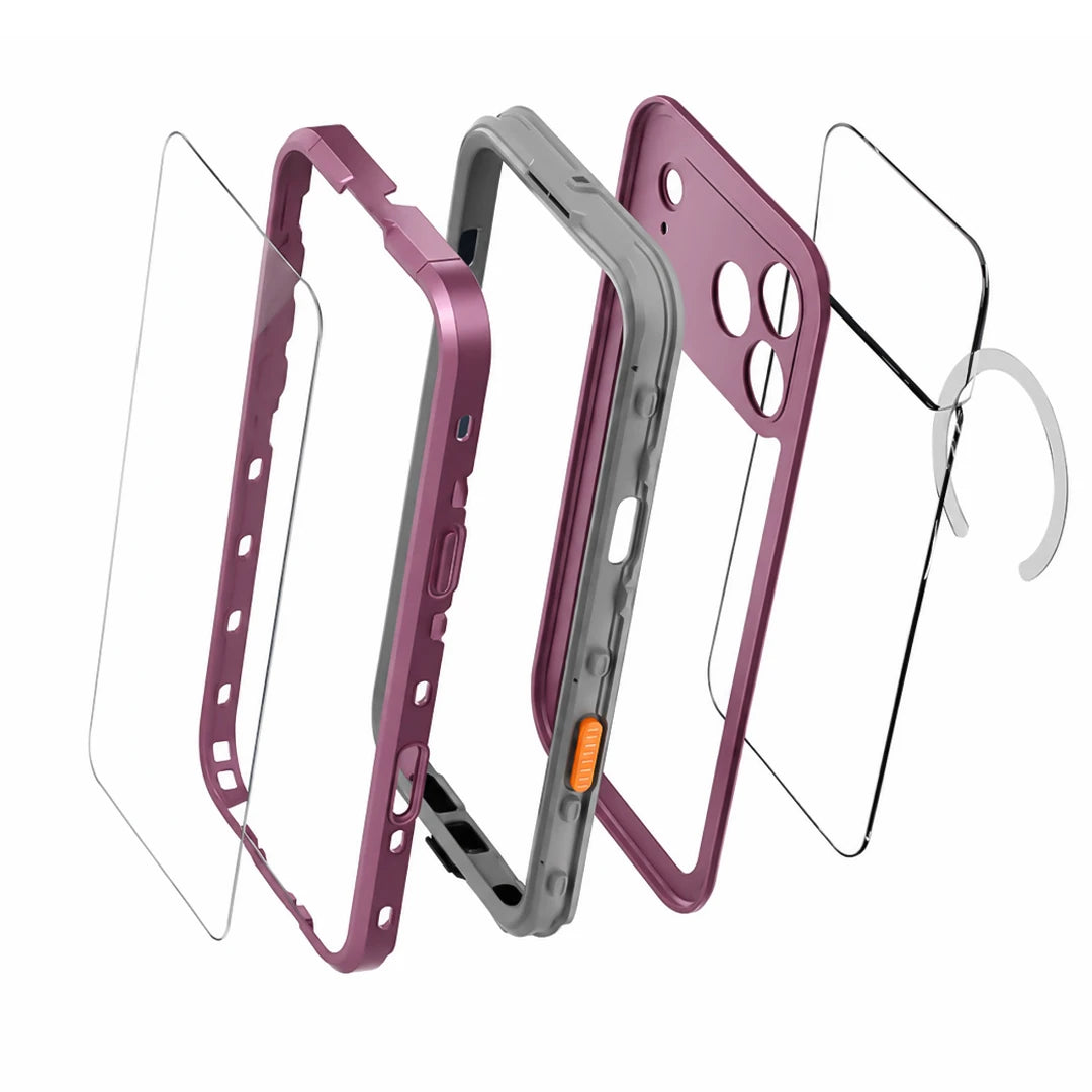 iPhone 17 Pro Max | Full Body Waterproof Burgundy Case